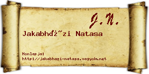 Jakabházi Natasa névjegykártya